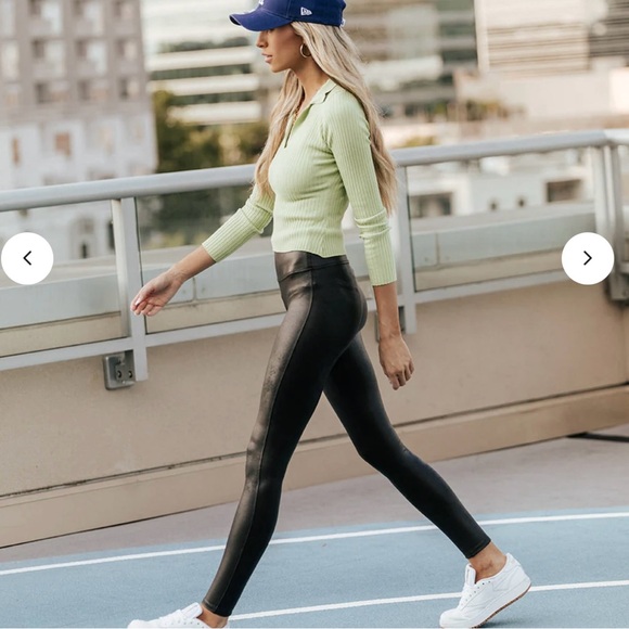 Spanx Black Faux Leather Leggings size Medium - Picture 10 of 16